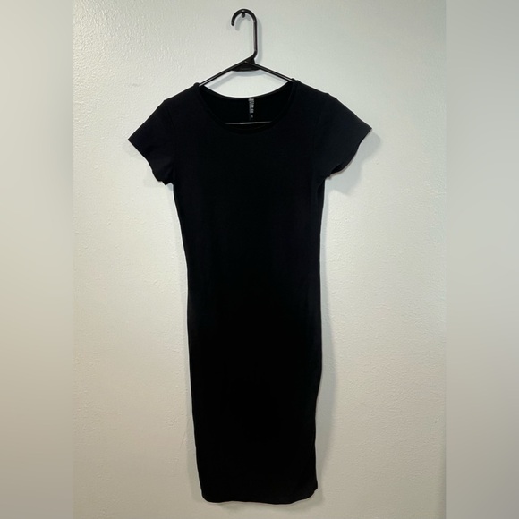 cotton on black bodycon dress Deep Black Cotton Lycra Chic Bodycon Dress Online FABKU20785 FABANZA